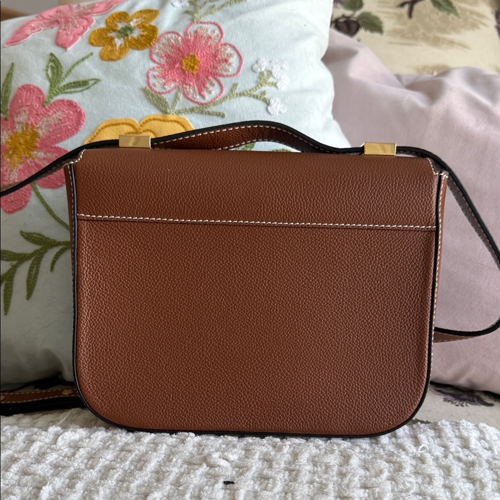 DeMellier Brown Leather Crossbody with Gold Hardware Accent - Picture 4 of 14